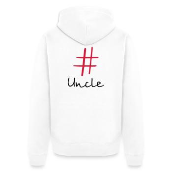 #Uncle Hashtag Social Media I Geschenkidee Onkel - Unisex Premium Bio Zip Hoodie - Weiß - Hinten - Thijin (182cm)