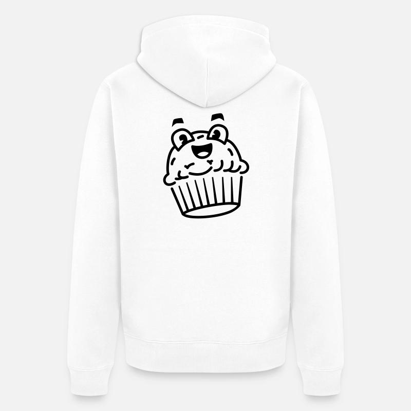 Cupcake - Unisex Premium Organic Zip Hoodie - white