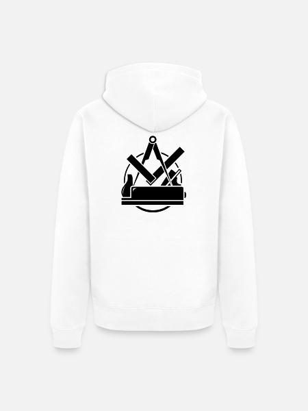 Carpenter emblem, Carpenter Logo - Unisex Premium Organic Zip Hoodie - white