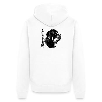 Rottweiler, tête de chien, combat de chien, propriétaire de chien, - Veste à capuche bio Premium Unisexe - blanc - Dos - Thijin (182cm)
