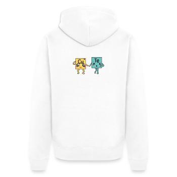 science - Unisex Premium Organic Zip Hoodie - white - Back - Thijin (182cm)