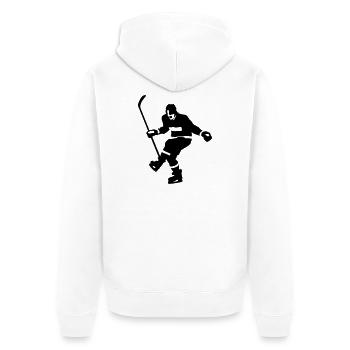 hockey goal - Unisex Premium Organic Zip Hoodie - white - Back - Thijin (182cm)