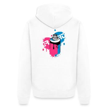 Spraydose Graffiti Style - Unisex Premium Bio Zip Hoodie - Weiß - Hinten - Thijin (182cm)