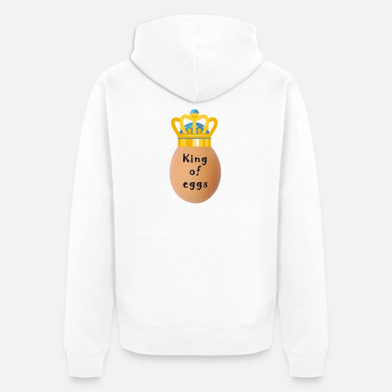 König der Eier Krone - Unisex Premium Bio Zip Hoodie - Weiß