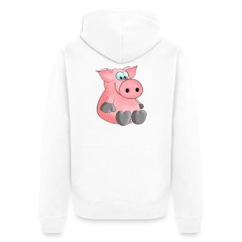 Hearty piglet - Unisex Premium Organic Zip Hoodie - white - Back - Thijin (182cm)
