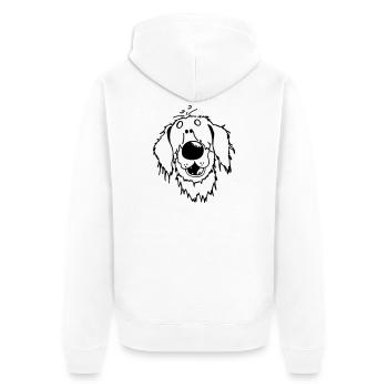 Hovawart - Hovi - Hund - Unisex Premium Bio Zip Hoodie - Weiß - Hinten - Thijin (182cm)