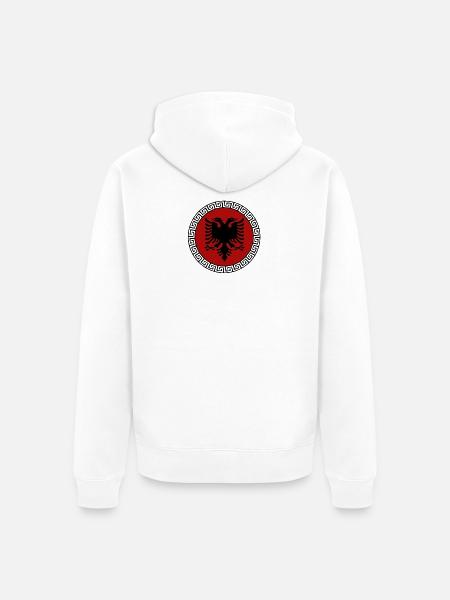 Albanischer Adler Albanien Flagge Kosovo Flagge - Unisex Premium Bio Zip Hoodie - Weiß