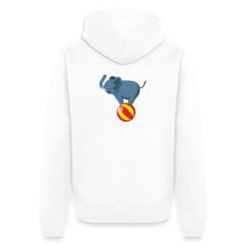 Zirkus Manege Clown Tiere Jongleur Artist Gaukler - Unisex Premium Bio Zip Hoodie - Weiß - Hinten - Thijin (182cm)