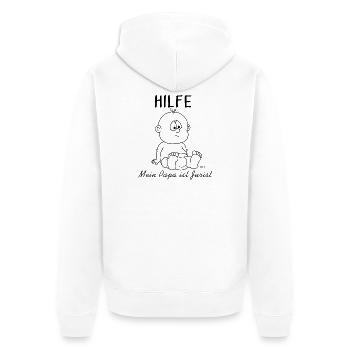 Au secours, mon père est avocat - Veste à capuche bio Premium Unisexe - blanc - Dos - Thijin (182cm)