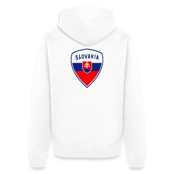 Slowakei Wappen / Geschenk Nationalfarben Flagge - Unisex Premium Bio Zip Hoodie - Weiß - Hinten - Thijin (182cm)
