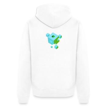 cube pixel 3d nerd game mind craft Rubix Zauber - Unisex Premium Organic Zip Hoodie - white - Back - Thijin (182cm)