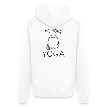 Yoga - Unisex Premium Bio Zip Hoodie - Weiß - Hinten - Thijin (182cm)