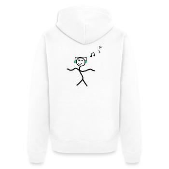 Music Dancing Happy Stick Figures - Unisex Premium Organic Zip Hoodie - white - Back - Thijin (182cm)