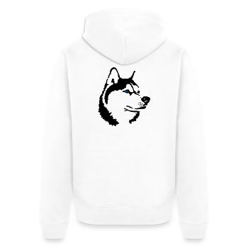 Husky - Unisex Premium Bio Zip Hoodie - Weiß - Hinten - Thijin (182cm)