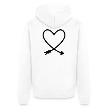 Heart arrow love friendship force gift idea - Unisex Premium Organic Zip Hoodie - white - Back - Thijin (182cm)