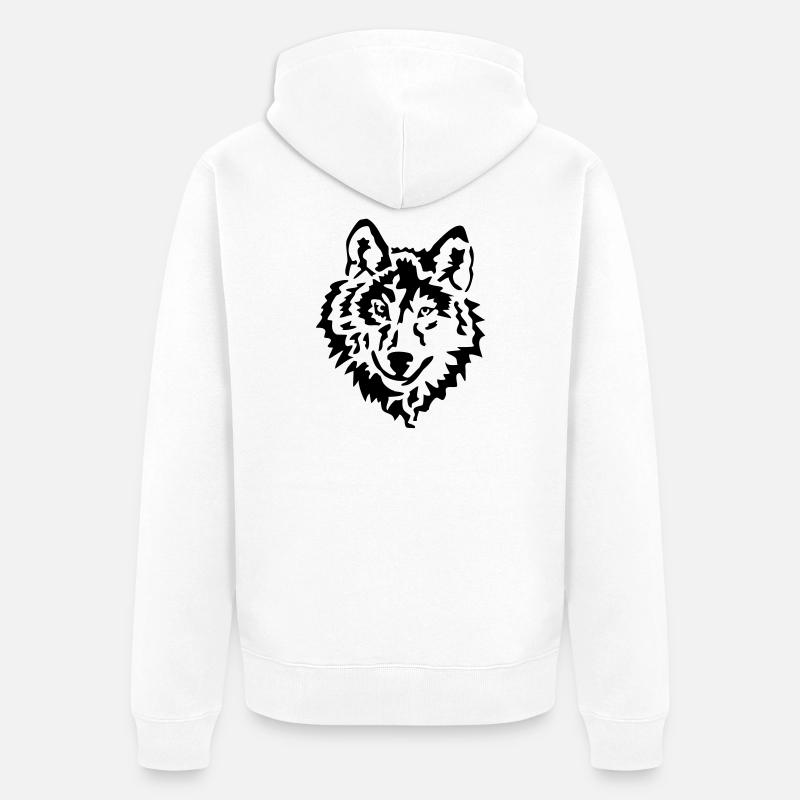 le loup - Veste à capuche bio Premium Unisexe - blanc