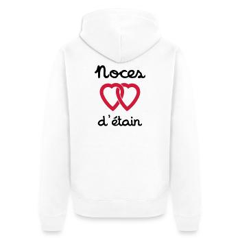 Noces d'étain - Veste à capuche bio Premium Unisexe - blanc - Dos - Thijin (182cm)