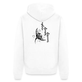 Explore Dream - Manta - Unisex Premium Organic Zip Hoodie - white - Back - Thijin (182cm)