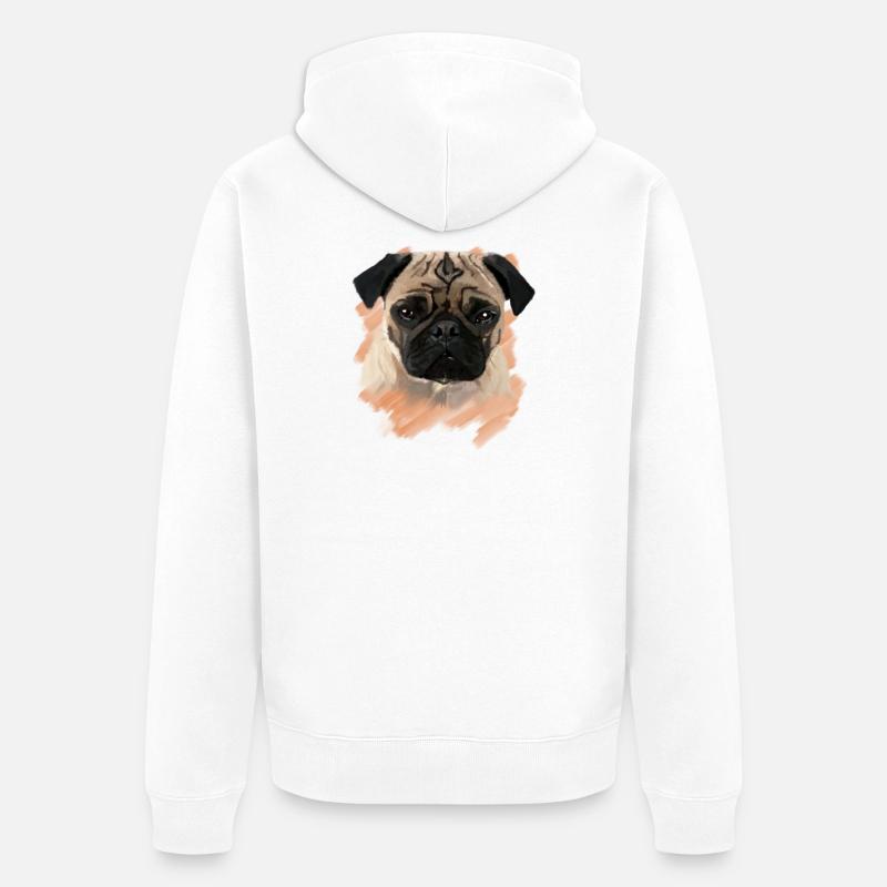 mops - Veste à capuche bio Premium Unisexe - blanc