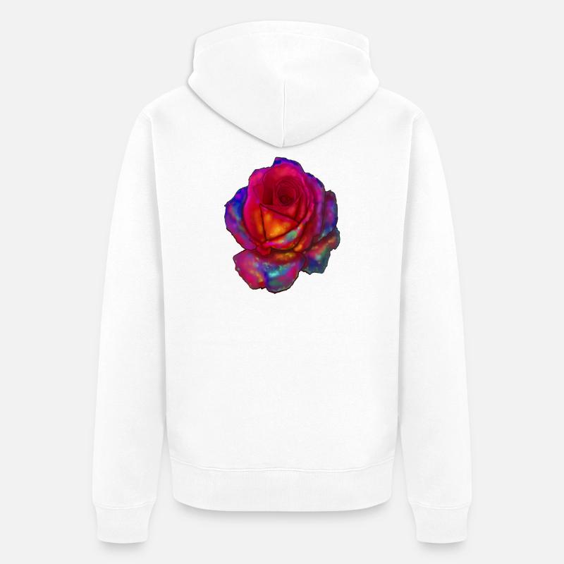 rose - Veste à capuche bio Premium Unisexe - blanc