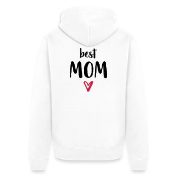 best Mom I Herz Geschenk Mama Mutter Mutti Mami - Unisex Premium Bio Zip Hoodie - Weiß - Hinten - Thijin (182cm)