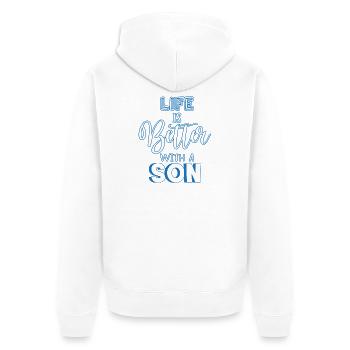 fils - Veste à capuche bio Premium Unisexe - blanc - Dos - Thijin (182cm)