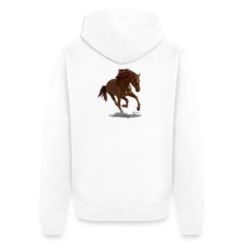 Cheval - Veste à capuche bio Premium Unisexe - blanc - Dos - Thijin (182cm)