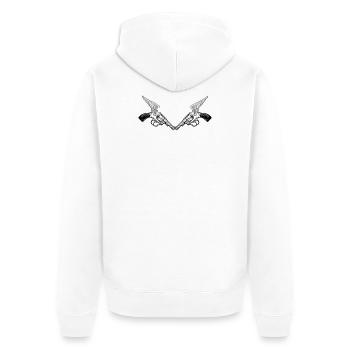 Dual turret wing graphics - Unisex Premium Organic Zip Hoodie - white - Back - Thijin (182cm)