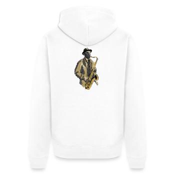 saxophon - Veste à capuche bio Premium Unisexe - blanc - Dos - Thijin (182cm)