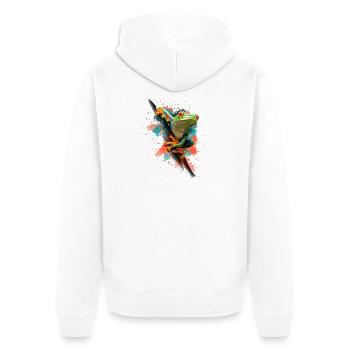 Frog - Unisex Premium Organic Zip Hoodie - white - Back - Thijin (182cm)