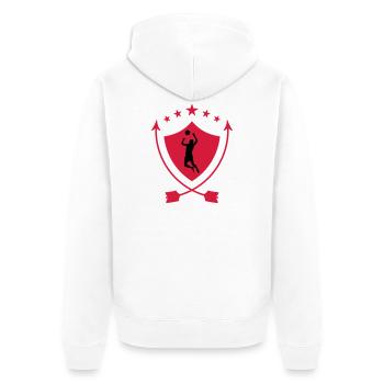 Volleyball - Volley Ball - Sport - Sportsman - Unisex Premium Bio Zip Hoodie - Weiß - Hinten - Thijin (182cm)