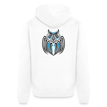 Eule im Haida Tattoo Style, owl - Veste à capuche bio Premium Unisexe - blanc - Dos - Thijin (182cm)