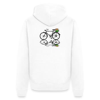 fahrrad blumen radfahrer - Unisex Premium Bio Zip Hoodie - Weiß - Hinten - Thijin (182cm)
