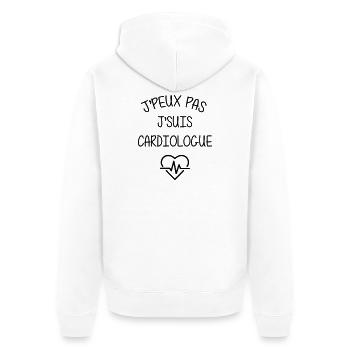 Arzt / Medizin / Kardiologie / Kardiologe - Unisex Premium Bio Zip Hoodie - Weiß - Hinten - Thijin (182cm)