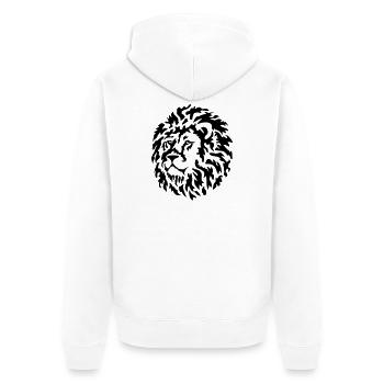 lion - Unisex Premium Organic Zip Hoodie - white - Back - Thijin (182cm)
