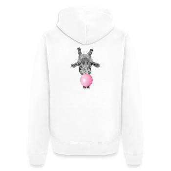 Girafe bulle de chewing gum  - Veste à capuche bio Premium Unisexe - blanc - Dos - Thijin (182cm)