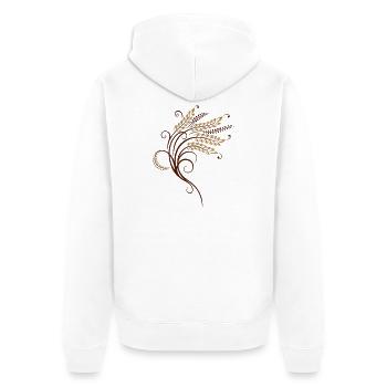 Filigree grain ears, baker, bakery - Unisex Premium Organic Zip Hoodie - white - Back - Thijin (182cm)