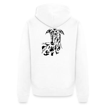 Tête de Galgo - Veste à capuche bio Premium Unisexe - blanc - Dos - Thijin (182cm)