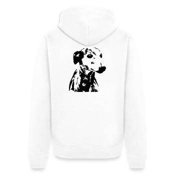 Tête de whippet - Veste à capuche bio Premium Unisexe - blanc - Dos - Thijin (182cm)
