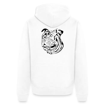 Vieux bouledogue anglais - Veste à capuche bio Premium Unisexe - blanc - Dos - Thijin (182cm)