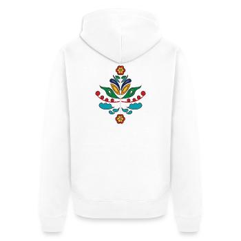 Kurbits in Color - Unisex Premium Organic Zip Hoodie - white - Back - Thijin (182cm)