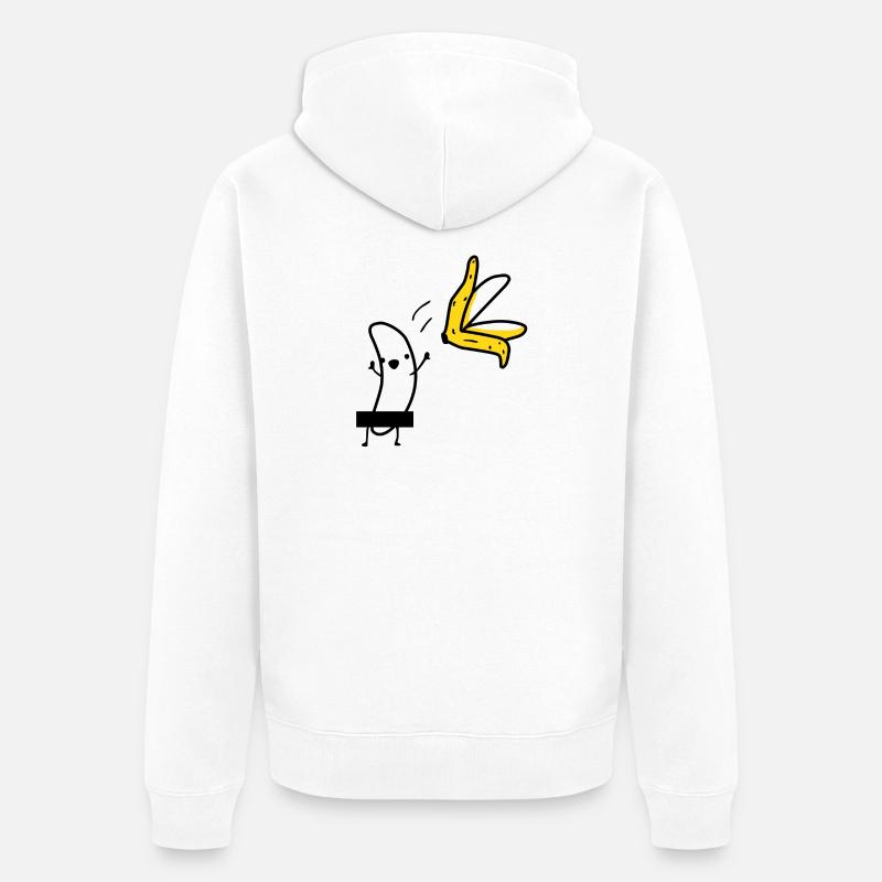 Striptease banane - Veste à capuche bio Premium Unisexe - blanc