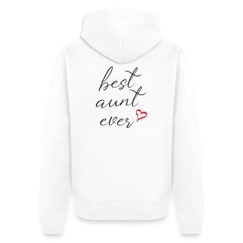 Beste Tante aller Zeiten - Unisex Premium Bio Zip Hoodie - Weiß - Hinten - Thijin (182cm)