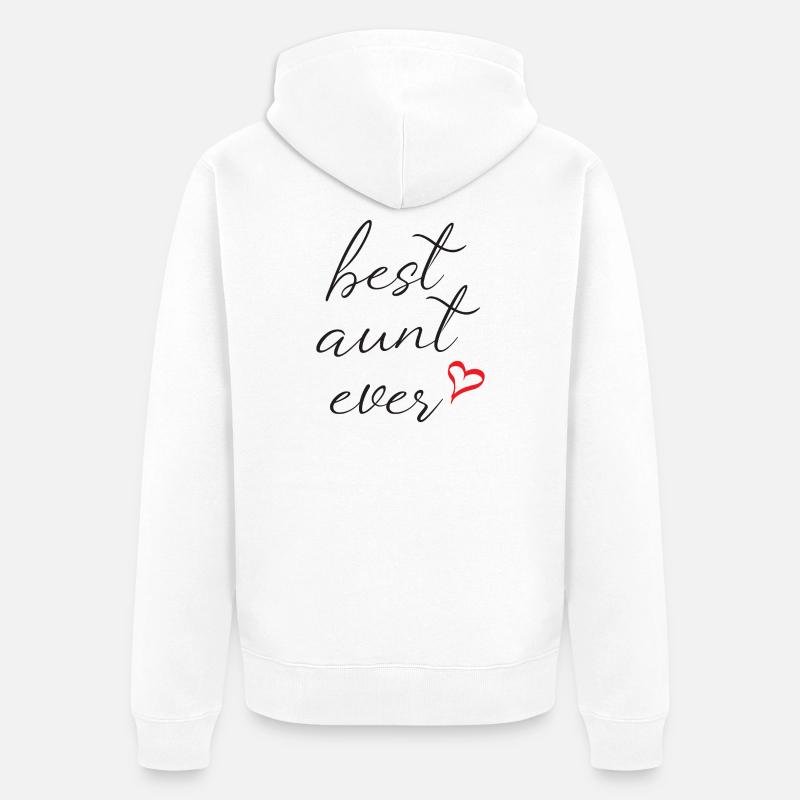 Meilleure tante de tous les temps - Veste à capuche bio Premium Unisexe - blanc