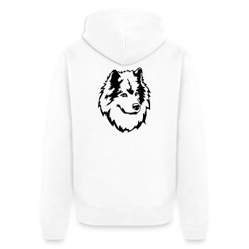 Eurasian head - Unisex Premium Organic Zip Hoodie - white - Back - Thijin (182cm)
