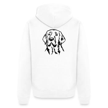 Tête de Broholmer - Veste à capuche bio Premium Unisexe - blanc - Dos - Thijin (182cm)