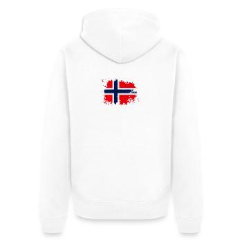 Norway Flag Splash - Unisex Premium Organic Zip Hoodie - white - Back - Thijin (182cm)