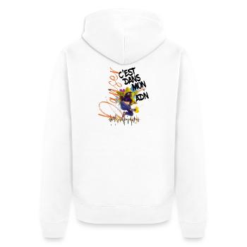 t-shirt danse Hip Hop Urban c’est dans mon adn - Veste à capuche bio Premium Unisexe - blanc - Dos - Thijin (182cm)