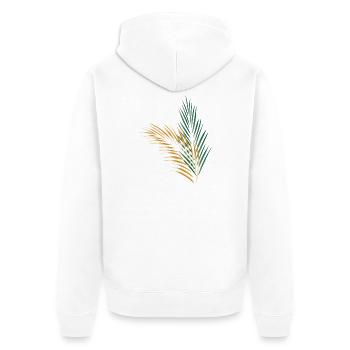 une feuille de palme verte et une feuille de palme d’or - Veste à capuche bio Premium Unisexe - blanc - Dos - Thijin (182cm)