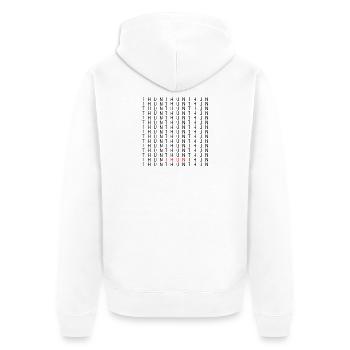 Thun Red Typo on Black - Unisex Premium Organic Zip Hoodie - white - Back - Thijin (182cm)